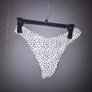 White and Black High-Cut Bikini